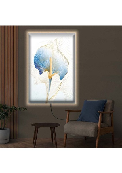 Ledli 50x70 Soyut Desen Çiçek Kanvas Tablo