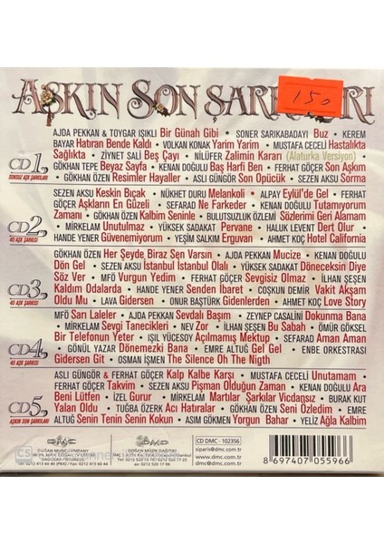 Aşkın Son Şarkıları 5 CD fiyatları