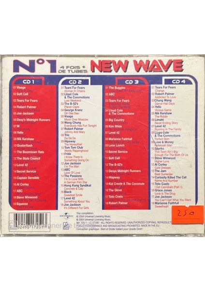 No.1 New Wave 4 Fois De Tubes 4 CD Lik Set