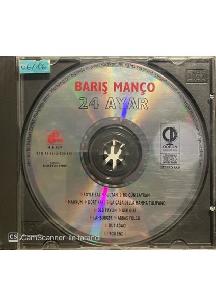 Barış Manço – 24 Ayar Kapaksız Kırmızı Bandrollü CD