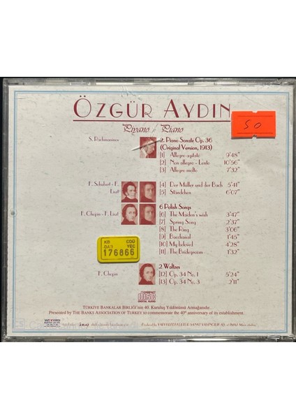 Özgür Aydın – Romantik Seçki CD fiyatları