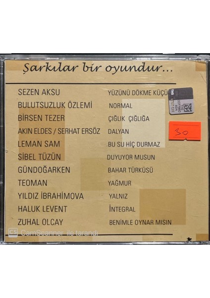 Bülent Ortaçgil İçin Söylenmiş Bülent Ortaçgil Şarkıları Şarkılar Bir Oyundur CD 2 fiyatları