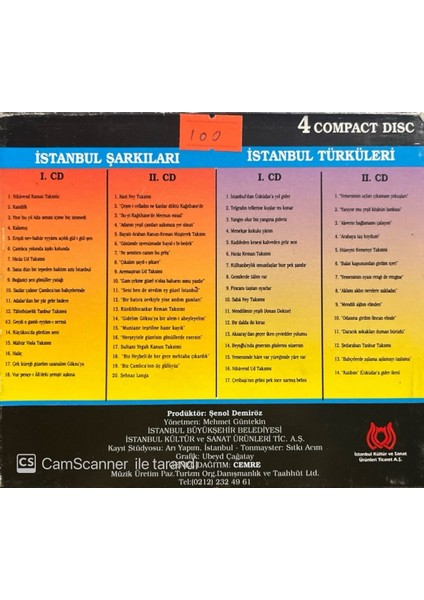 İstanbul Şarkıları Türküleri 4 CD Lik Set