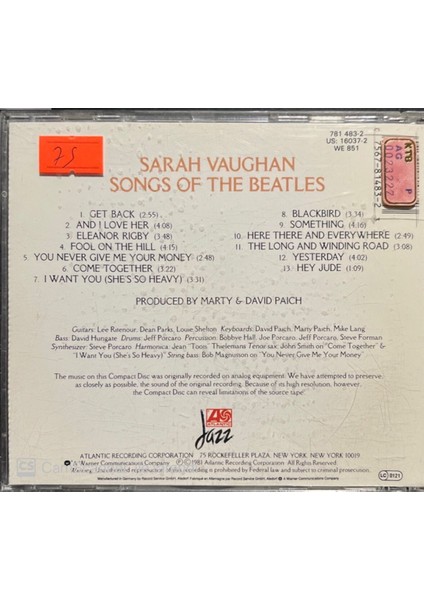 Sarah Waughan - Sogs of the Beatles CD fiyatları