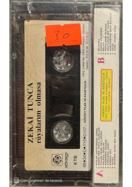 Zekai Tunca Rüyalarım Olmasa Kaset fiyatları