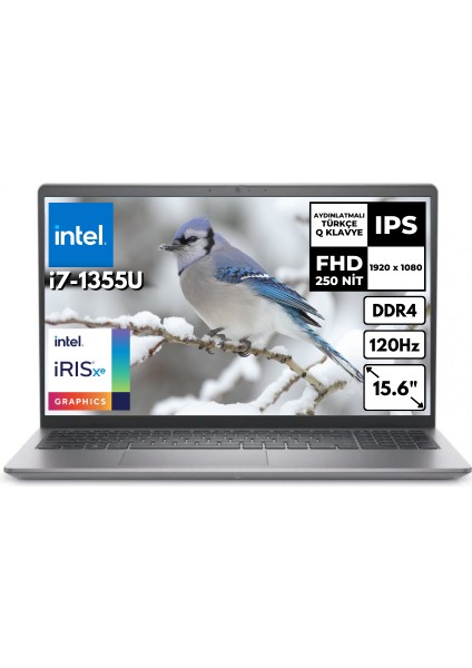 Vostro 3530 I7-1355U 16GB 512 GB SSD Iris Xe Graphics 15.6" Fhd Freedos N1601PVNB3530UHMF2