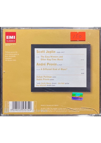 Scott Joplin Andre Previn Ragtime And Blues CD
