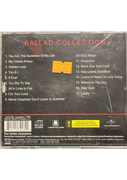 Stevie Wonder – Ballad Collection CD