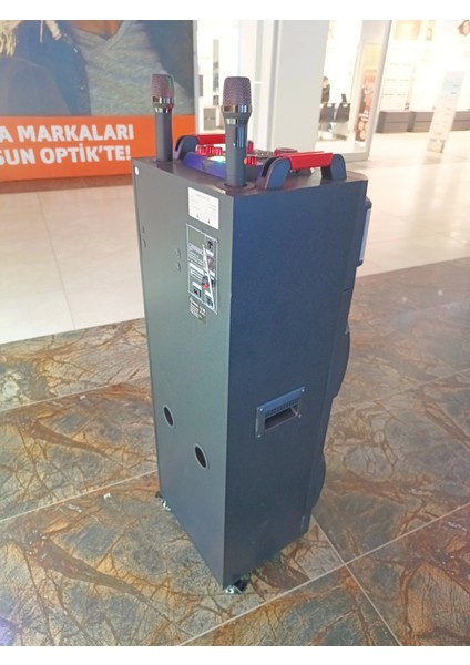 100 Watt Dev Ses Kutusu Bluetooth Hoparlör İki Mikrofonlu Karaoke Cihazı fiyatları