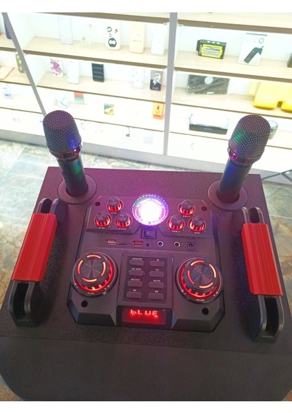 100 Watt Dev Ses Kutusu Bluetooth Hoparlör İki Mikrofonlu Karaoke Cihazı modelleri