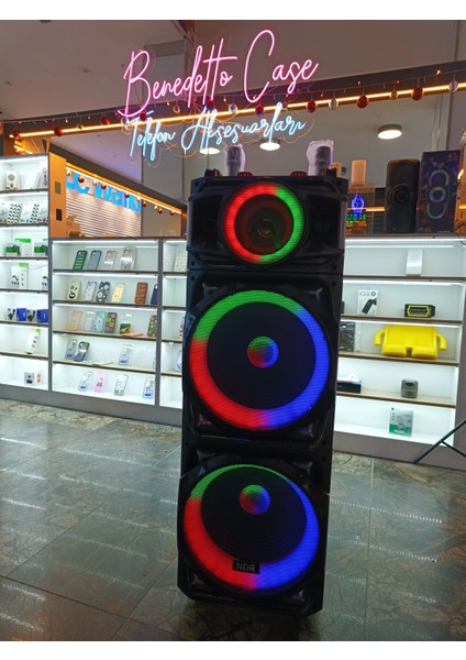 100 Watt Dev Ses Kutusu Bluetooth Hoparlör İki Mikrofonlu Karaoke Cihazı indirimleri