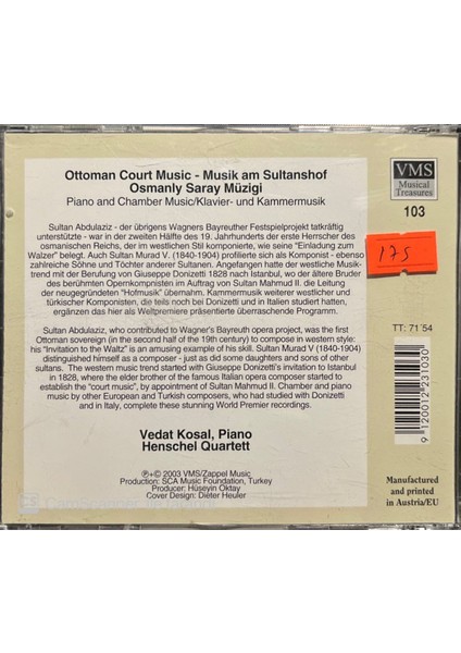 Ottoman Cout – Music Osmanlı Saray Müziği CD