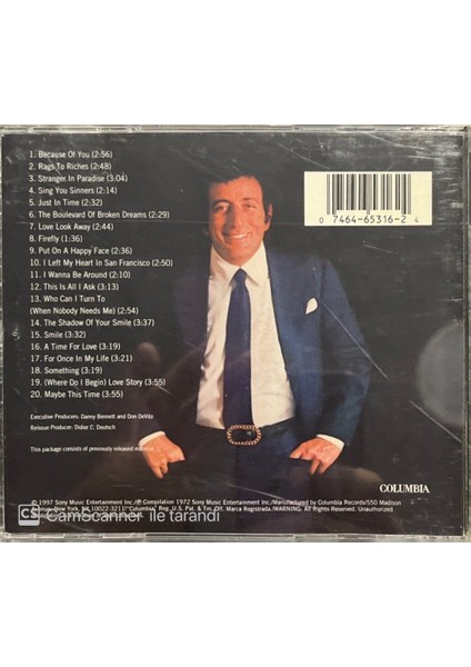 Tony Bennett's All Time Greatest Hits CD