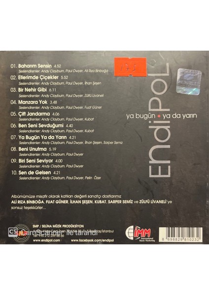 Endi Pol - Ya Bugün ya da Yarın CD