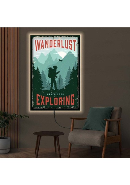 Ledli 90x60 Dağcılık Kanvas Tablo