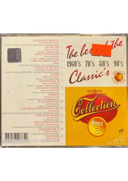 The Best of The 1960'S 70's 80's 90's Classics Part 3 CD fiyatları