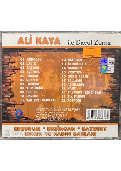 Ali Kaya ile Davul Zurna CD fiyatları