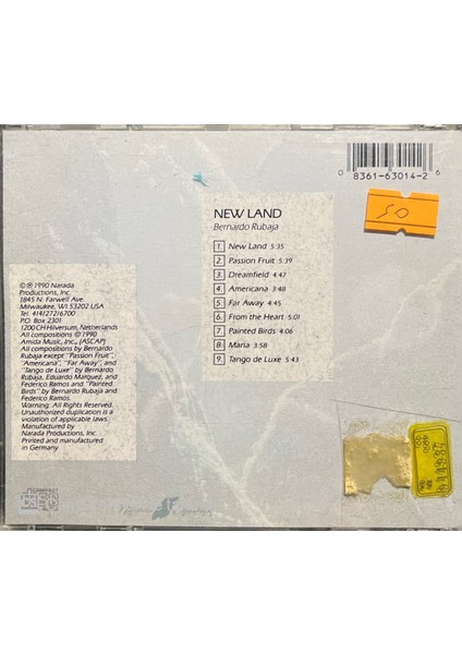 Bernardo Rubaja New Land CD