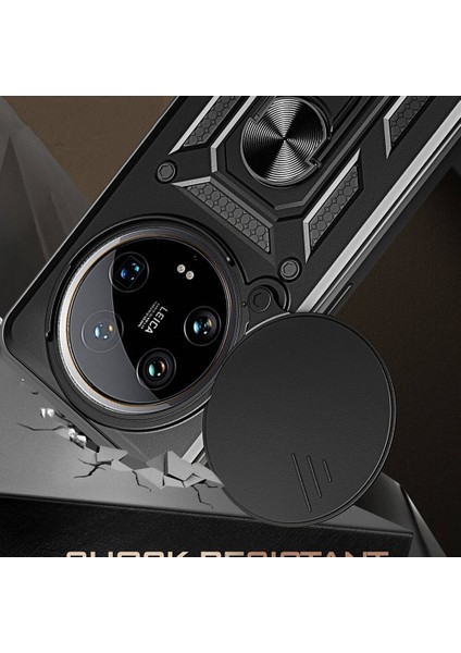 Xiaomi Mi 14 Ultra Kılıf Magnetik Standlı Kamera Korumalı Sürgülü Vega Kapak modelleri