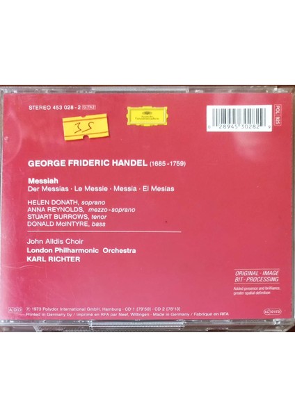 Handel Messiah Karl Richter CD