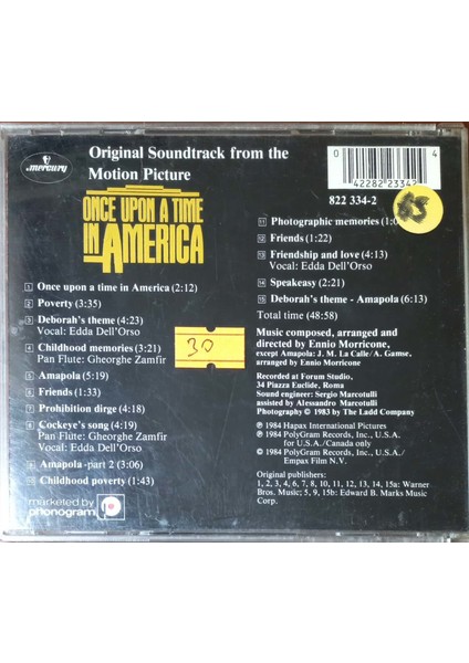 Once Upon A Time in America CD fiyatları
