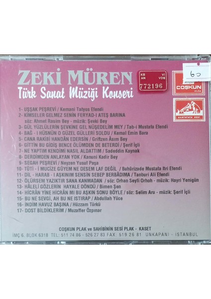 Zeki Müren - Türk Sanat Müziği Konseri CD