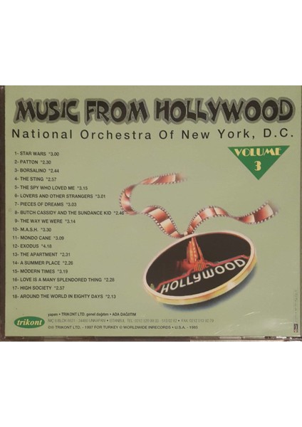 Music From Hollywood Natinal Orchestra Of New York, D.c. Volume 3 CD fiyatları