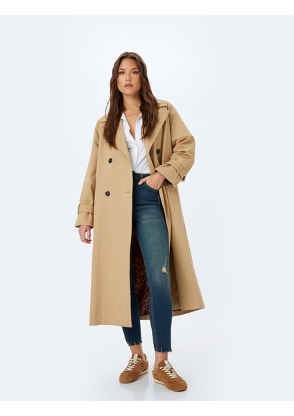 Yüksek Bel Skinny Fit Dar Paça Cepli Düğmeli Kot Pantolon - Skinny Fit Jean