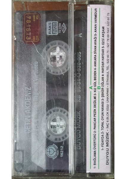 Çetin Akdeniz Bağlama Virtüozu Enstrümantal Folk Music Kaset