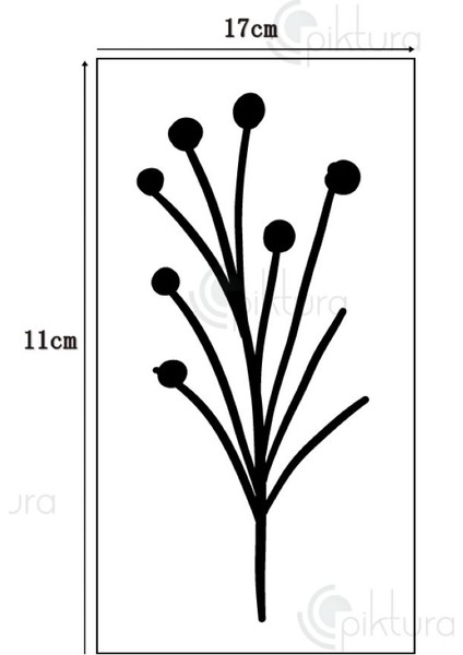 Kır Çiçeği, Floral, Botanik, Yaprak Minimalist Stencil Şablon 3lü Seri No.1