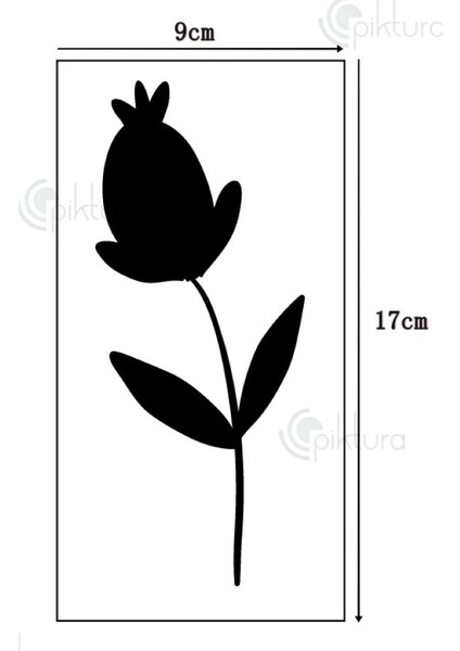 Kır Çiçeği, Floral, Botanik, Yaprak Minimalist Stencil Şablon 3lü Seri No.5