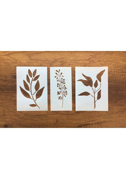 Kır Çiçeği, Floral, Botanik, Yaprak Minimalist Stencil Şablon 3lü Seri No.7