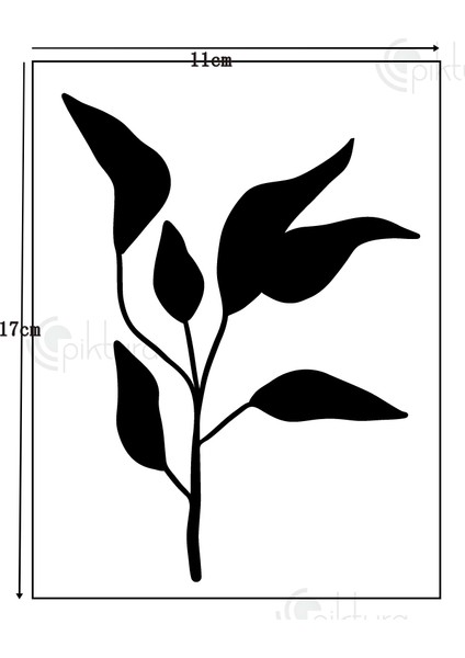 Kır Çiçeği, Floral, Botanik, Yaprak Minimalist Stencil Şablon 3lü Seri No.7