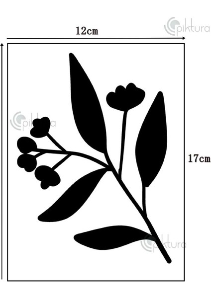 Kır Çiçeği, Floral, Botanik, Yaprak Minimalist Stencil Şablon 3lü Seri No.4