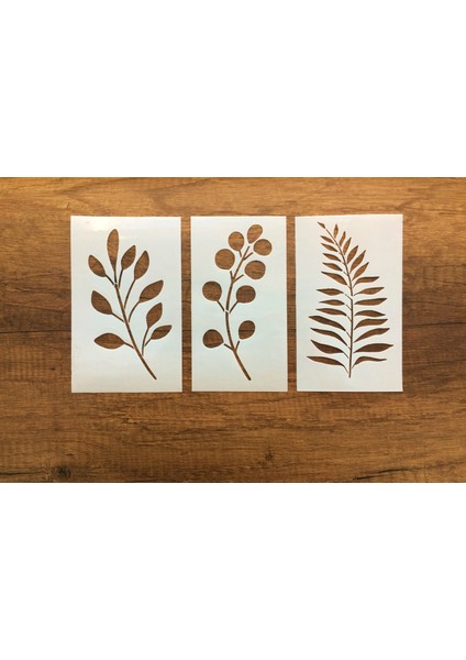 Kır Çiçeği, Floral, Botanik, Yaprak Minimalist Stencil Şablon 3lü Seri No.2