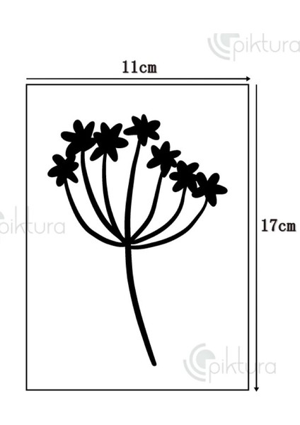 Kır Çiçeği, Floral, Botanik, Yaprak Minimalist Stencil Şablon 3lü Seri No.6