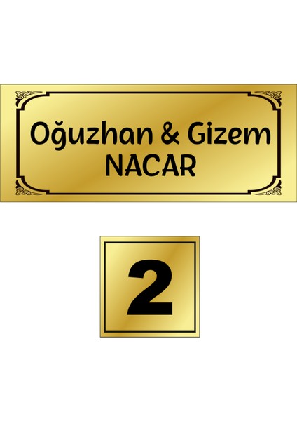 2'li Set Kapı Isimliği Kapı Numarası