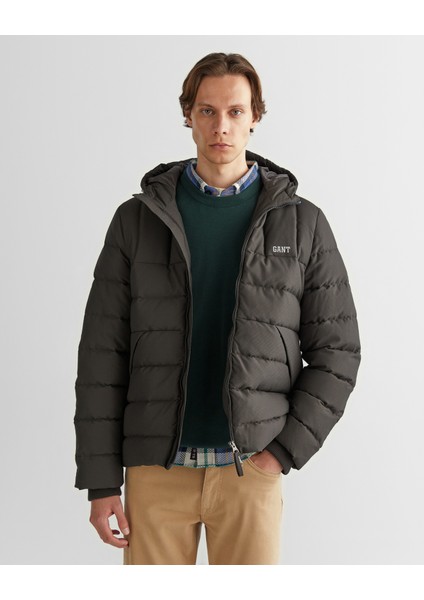 Erkek Gri Kapüşonlu Logolu Mont 7124304T.95