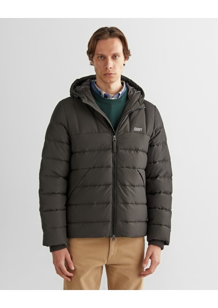 Erkek Gri Kapüşonlu Logolu Mont 7124304T.95 fırsatları