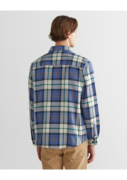Erkek Mavi Regular Fit Düğmeli Yaka Kareli Gömlek 3240173.442 fiyatları