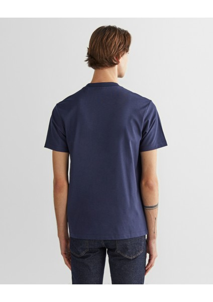 Erkek Lacivert Regular Fit Bisiklet Yaka Logolu T-Shirt 2324355T.410 fiyatları