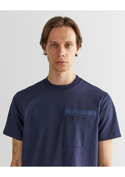 Erkek Lacivert Regular Fit Bisiklet Yaka Logolu T-Shirt 2324355T.410 fırsatları