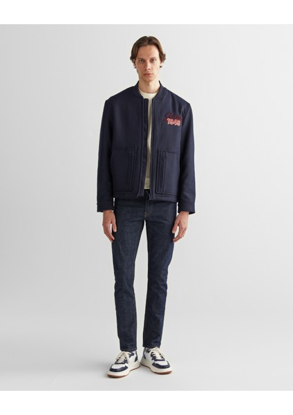 Erkek Lacivert Oversize Fit Gömlek Yaka Logolu Mont 7124312T.433 modelleri