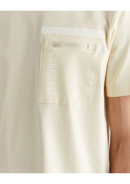 Erkek Krem Regular Fit Bisiklet Yaka Logolu T-Shirt 2324355T.130