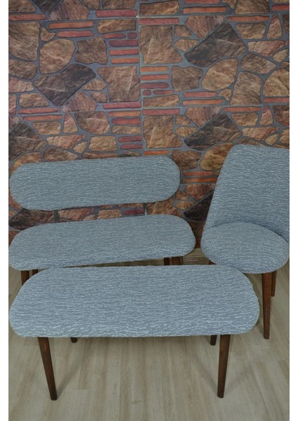Puf Bench Takım Kılıfı Jakar Kumaş 2 Sandalye 1 Bench 1 Puf indirimleri