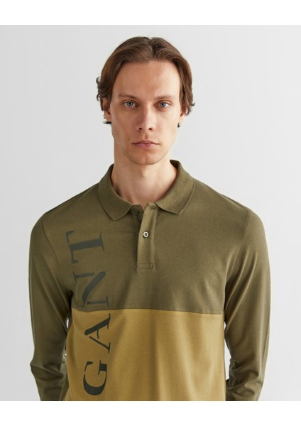 Erkek Yeşil Regular Fit Renk Bloklu Logolu Polo 2424330T.301 fırsatları