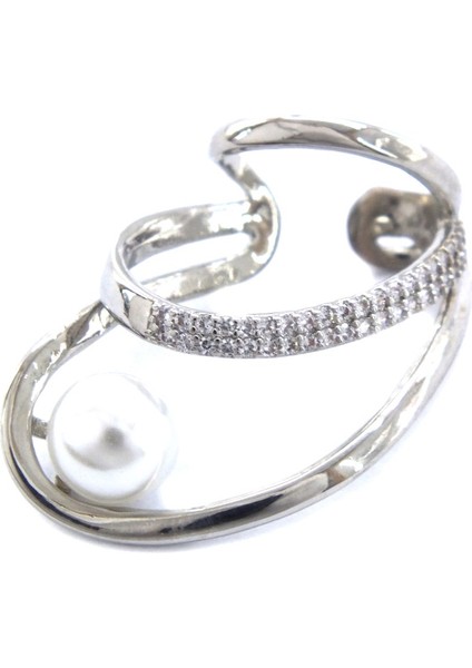 Bz 316L Çelik Inci Taşlı Çelik Ear Cuff Küpe UNK-682