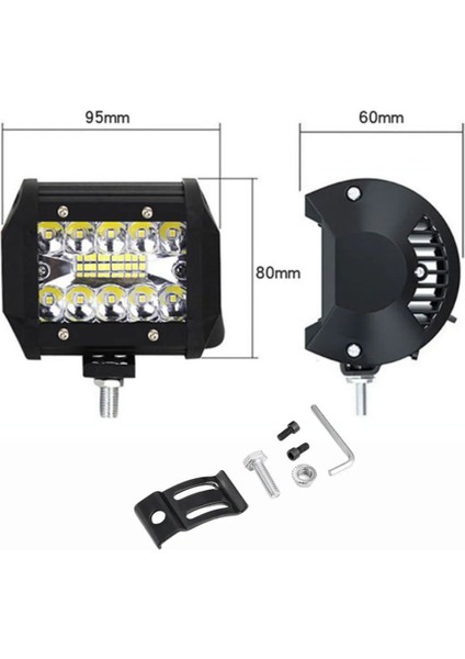 2 Adet 60WATT Çalışma Lambası Kamyon Sis Farı Motosiklet Off-Road LED Lamba