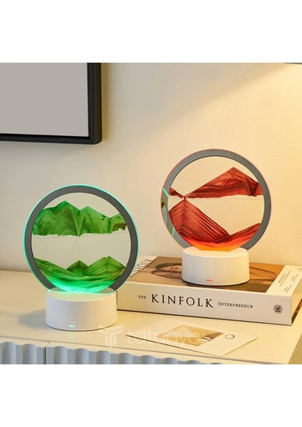 3D Işıklı Kum Saati, Gece Lambası, Dekor