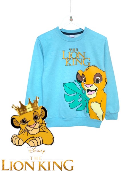 Erkek Çocuk Aslan Kral Simba Baskılı Şardonlu Sweatshirt Eşofman Takımı